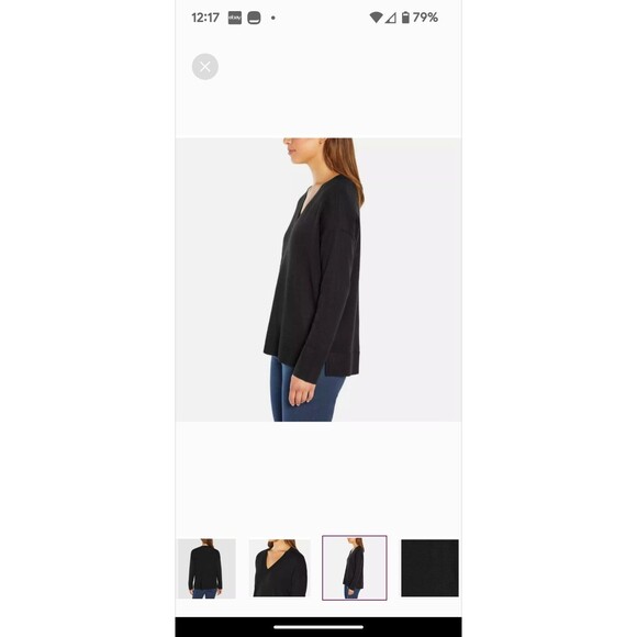 BANANA REPUBLIC Womens XXL Black Fine Merino Wool Textured Rippled Sweater - Picture 6 of 13